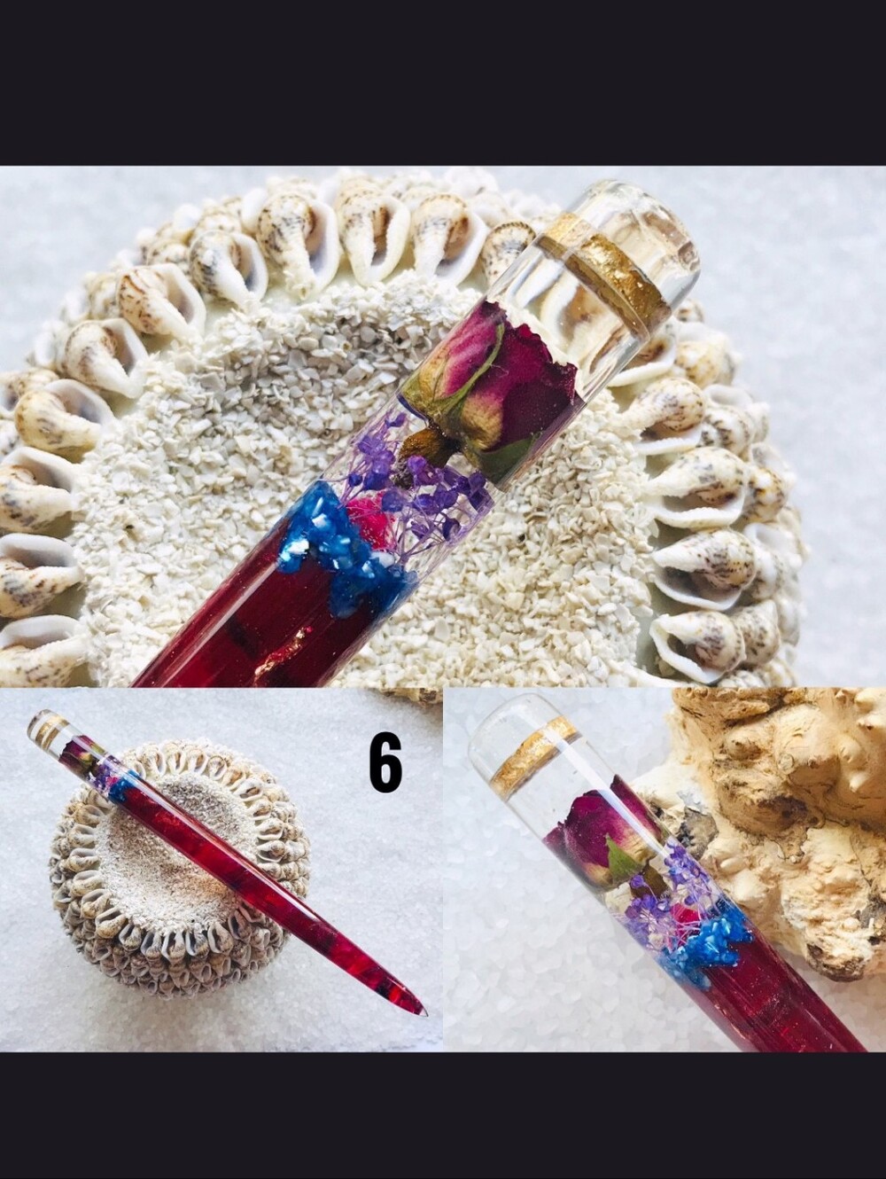 YevheniiaShop resin hair stick 7 inch Rose